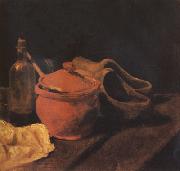Still life with Earthenware,Bottle and Clogs (nn04)